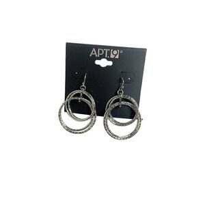 Kohls' APT. 9  Silver Dangle Double Layer Hoop Earrings  New